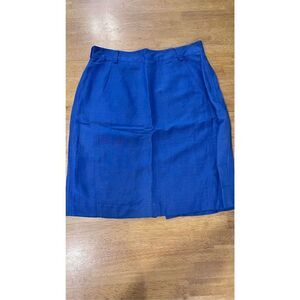 Mondi Women's Linen Blend Fully Lined Straight Pencil Skirt Royal Blue Size 42